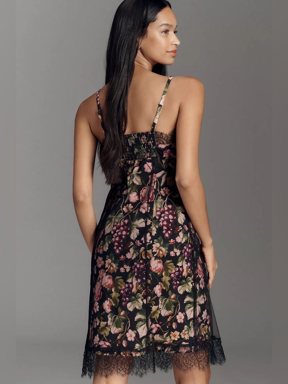 New Anthropologie Floral Fruit Mesh Dress Size M - Picture 2 of 9